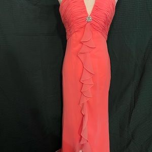 Y2K Hot coral gown from the cool collection. New with tags. Size 4